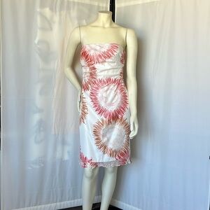 Kay Unger Silk Sunflower Strapless Dress